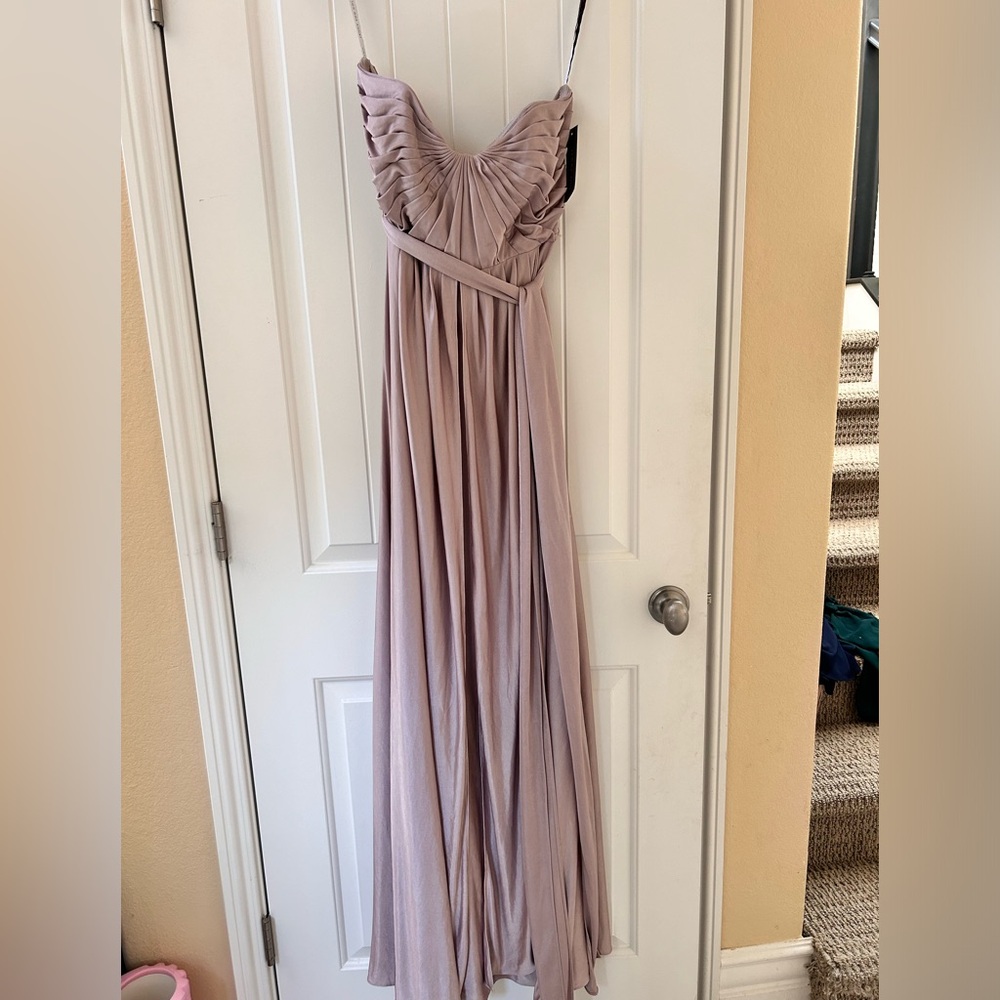 NWT JENNY YOO STRAPLESS DRESS- MOONSTONE MAUVE- 6